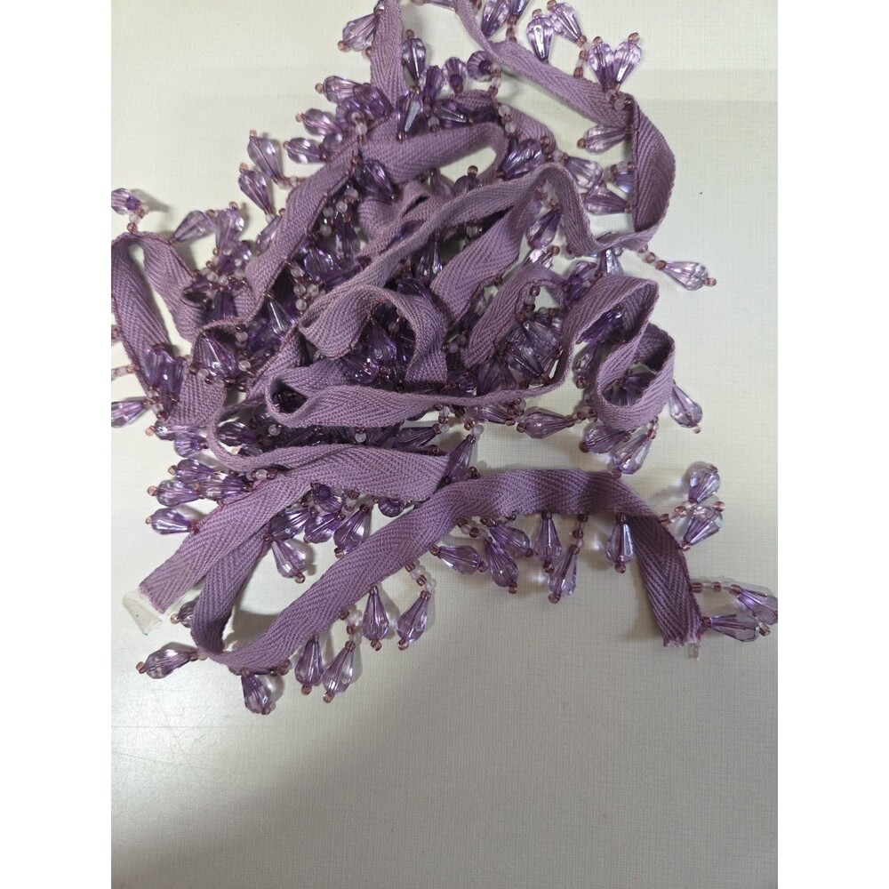 2 Yards Purple Beaded Trim